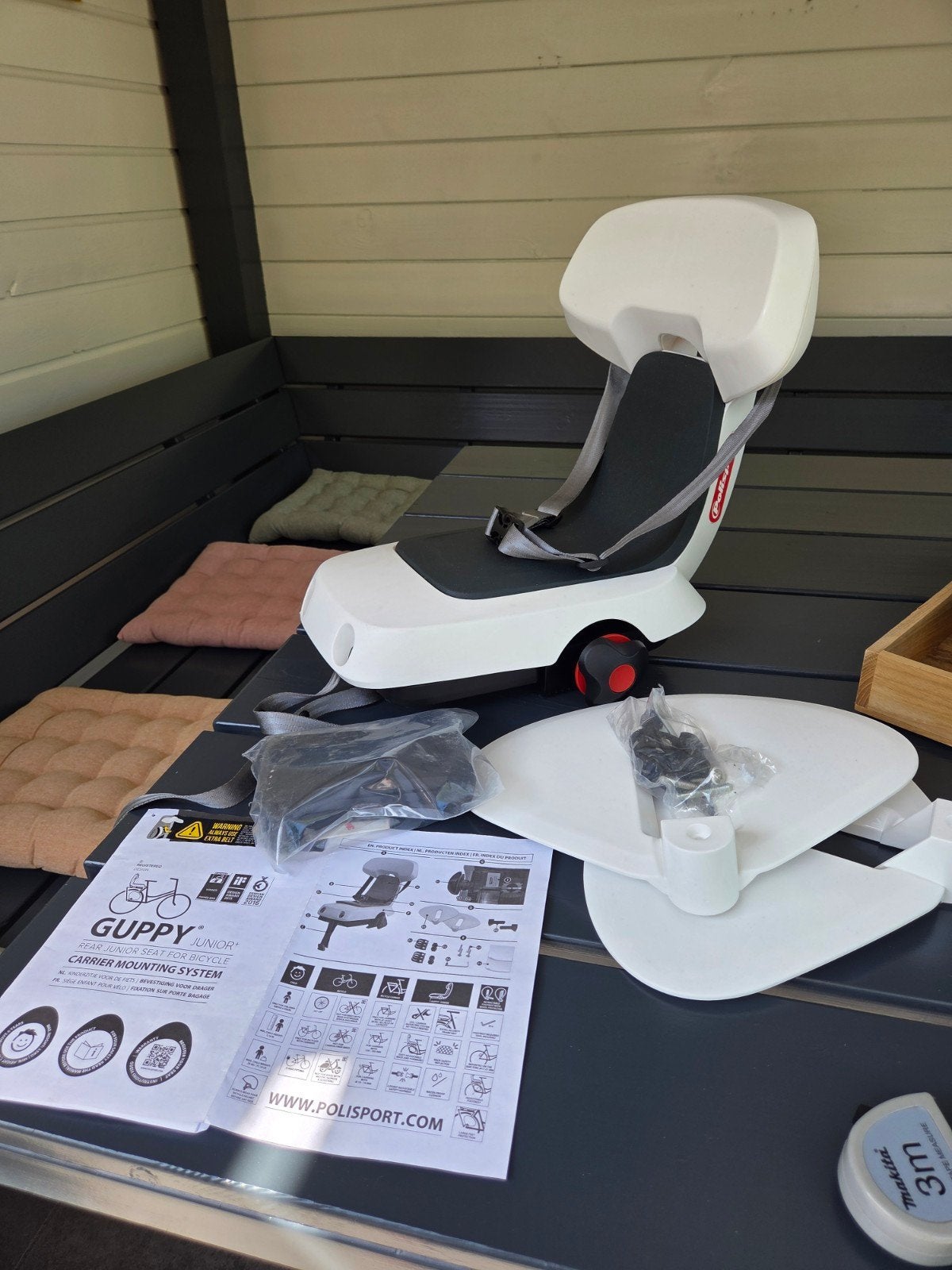 Fietszitje Polisport Guppy junior, Ophalen, Achterzitje, 15 t/m 36 kg, Zo goed als nieuw