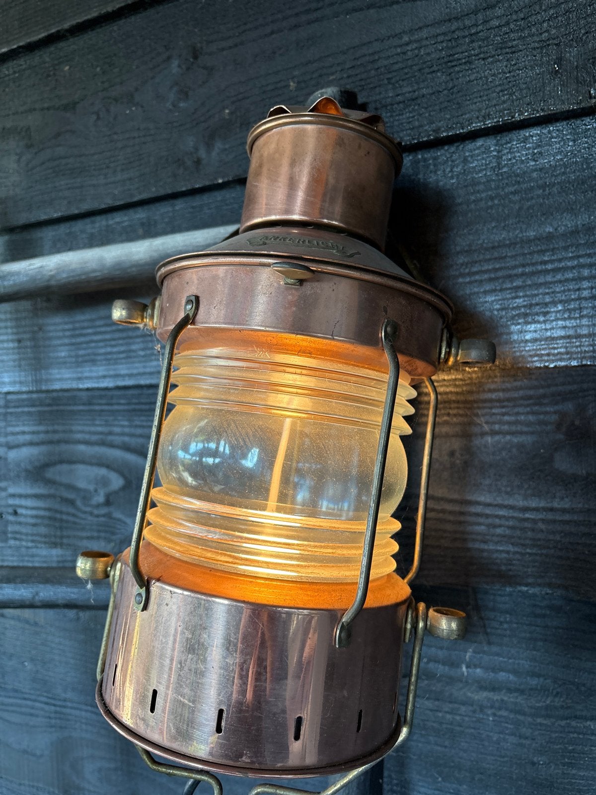 Koperen Ankerlicht Scheepslamp - Vintage Maritieme Verlichti, Ophalen of Verzenden