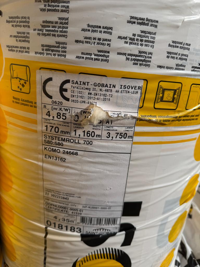 Isolatie Glaswol Rollen - Isover Systemroll 700, Ophalen, Dakisolatie, 12 cm of meer, 5 tot 10 m²