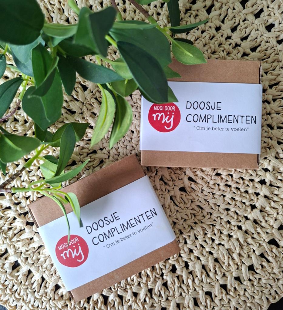 Doosje complimenten Mooi door mij 2 stuks cadeautip nieuw, Ophalen of Verzenden, Nieuw