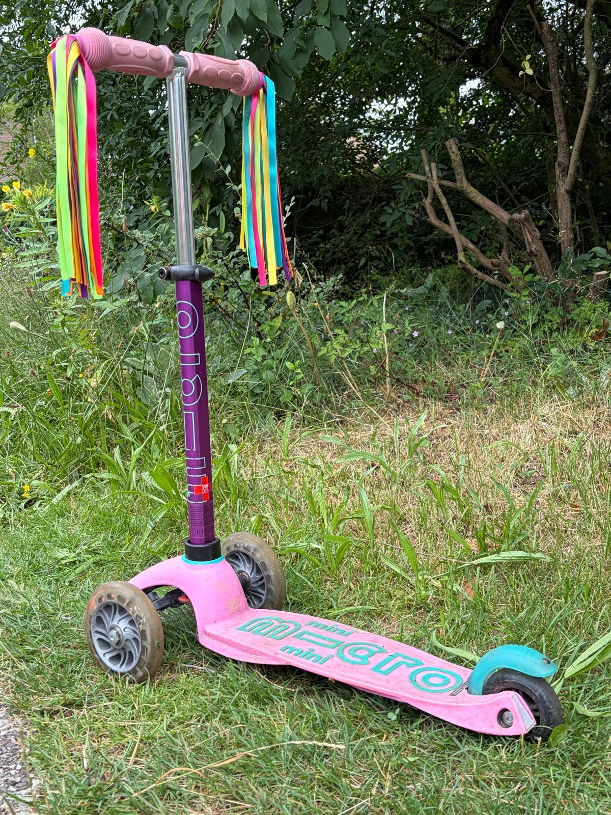 Micro Mini Step Roze met Regenbooglinten Drenthe, Ophalen, Gebruikt, Gewone step