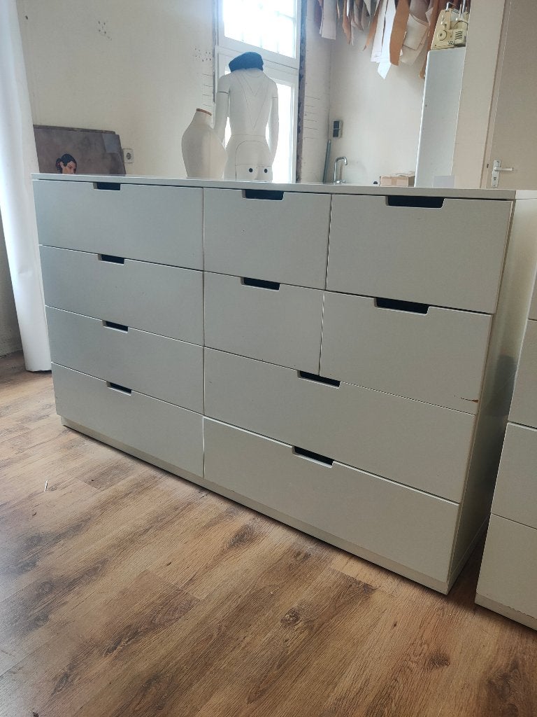 2 IKEA kasten Nordli met 12 lades per kast, Ophalen, Overige materialen, 5 laden of meer, 100 tot 150 cm