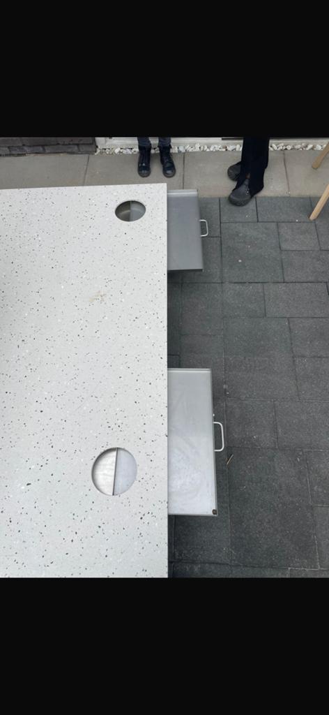 Aanrechtblad, Huis en Inrichting, Keuken | Keukenelementen, Ophalen of Verzenden, Zo goed als nieuw, 200 cm of meer, 50 tot 75 cm