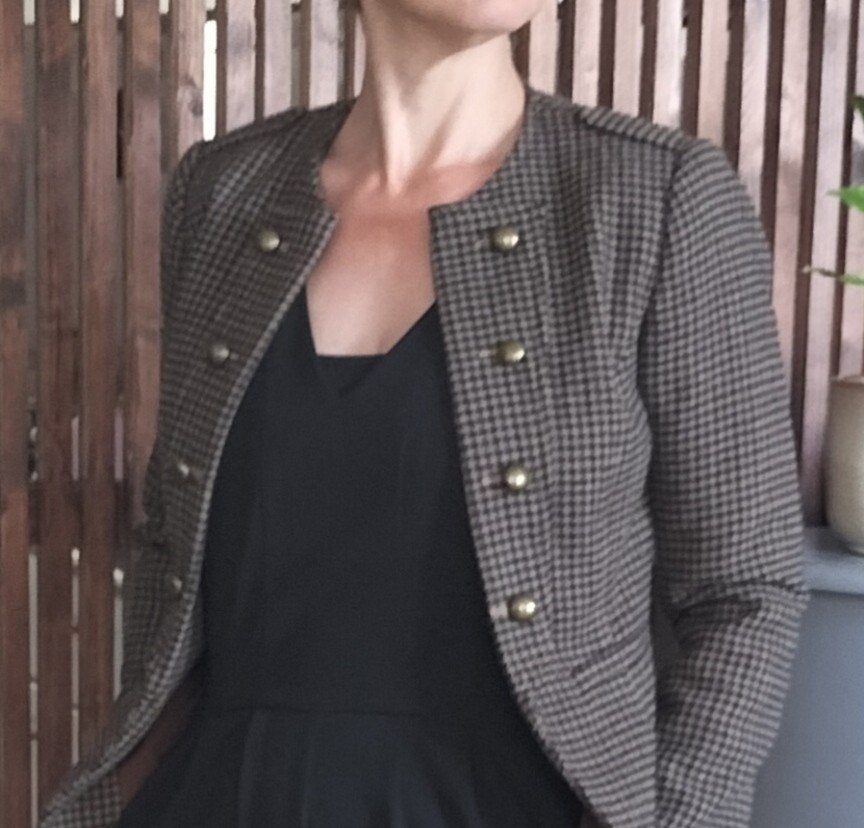 Blazer jasje  ruit xs 34, Ophalen of Verzenden, Zo goed als nieuw, Maat 34 (XS) of kleiner, Zwart