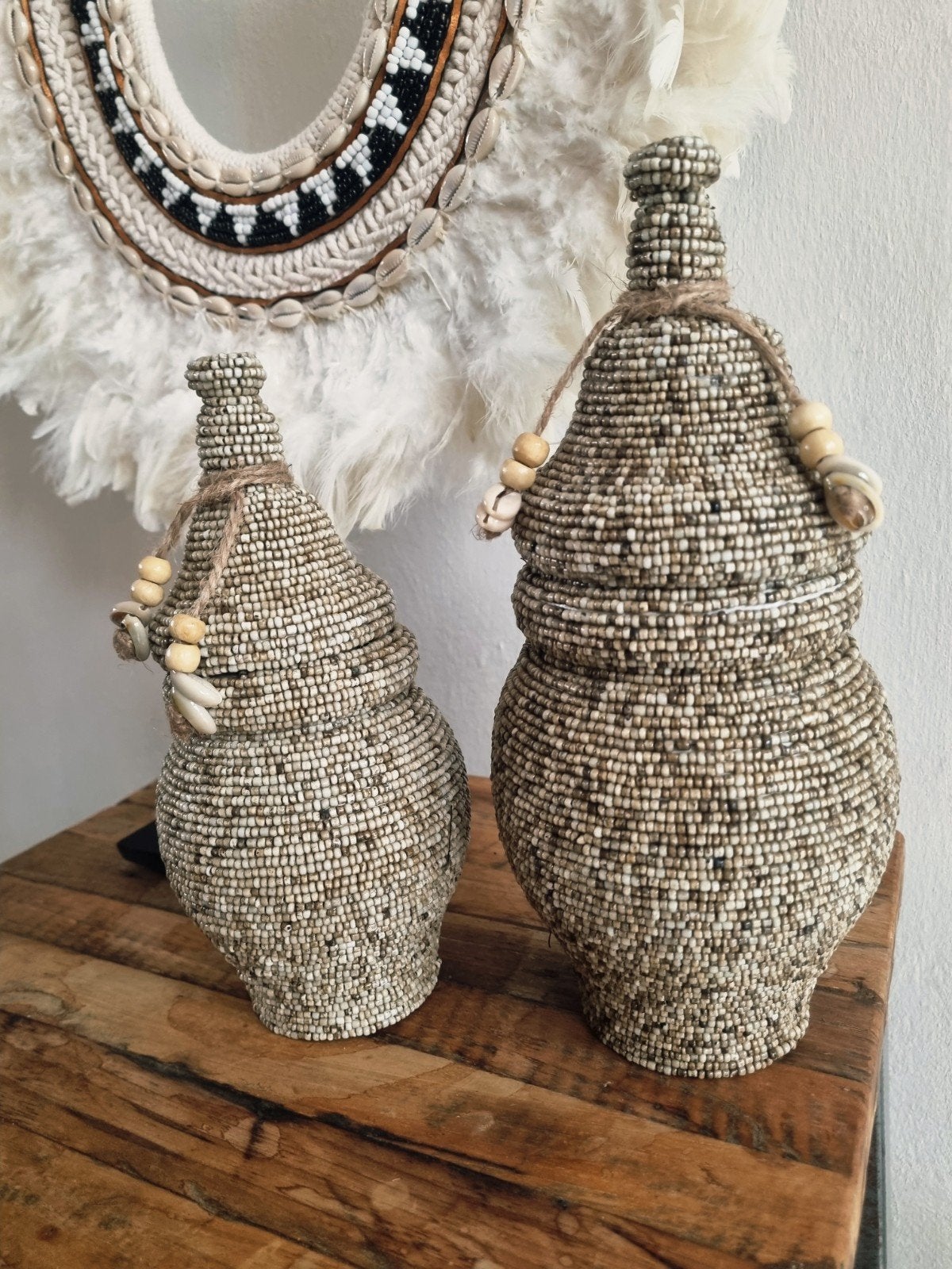 Setje Balinese offerpotjes uit Ubud - Boho Ibiza, Huis en Inrichting, Woonaccessoires | Overige, Boho, Nieuw, Ophalen of Verzenden