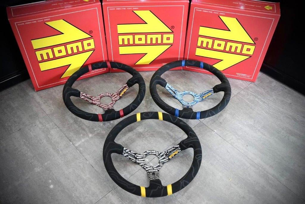 Momo Ultra stuur sportstuur 350mm Alcantara Rood Blauw Zwart, Ophalen of Verzenden