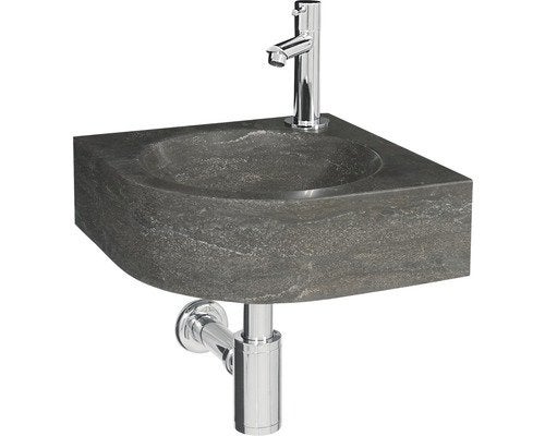 NIEUW natuursteen fonteinset met chroom kraan 30x30 cm, Ophalen, Minder dan 50 cm, Nieuw, Minder dan 100 cm