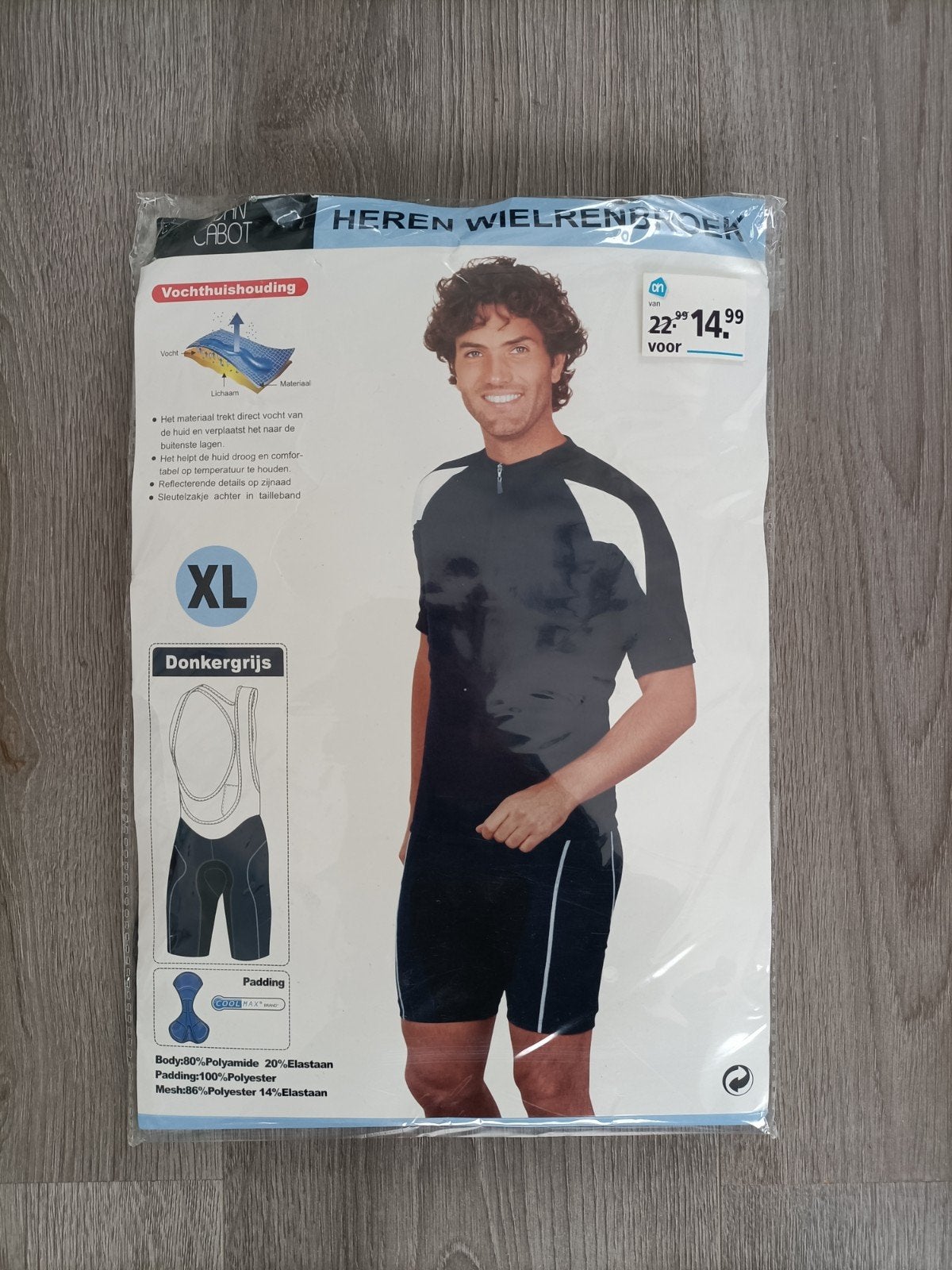 nieuw in verpakking wielrenner broek maat xl merk john cabot, Ophalen of Verzenden, Nieuw, Maat 56/58 (XL)