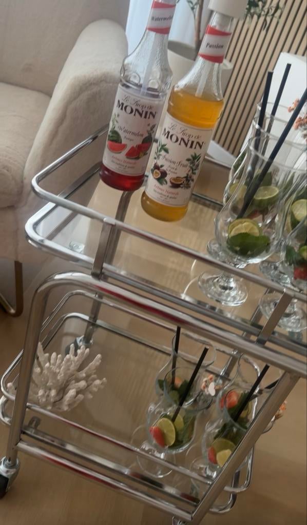 Zilverkleurige trolley te huur - Perfect voor feestjes!, Gebruikt, Ophalen of Verzenden, Zilver, Metaal