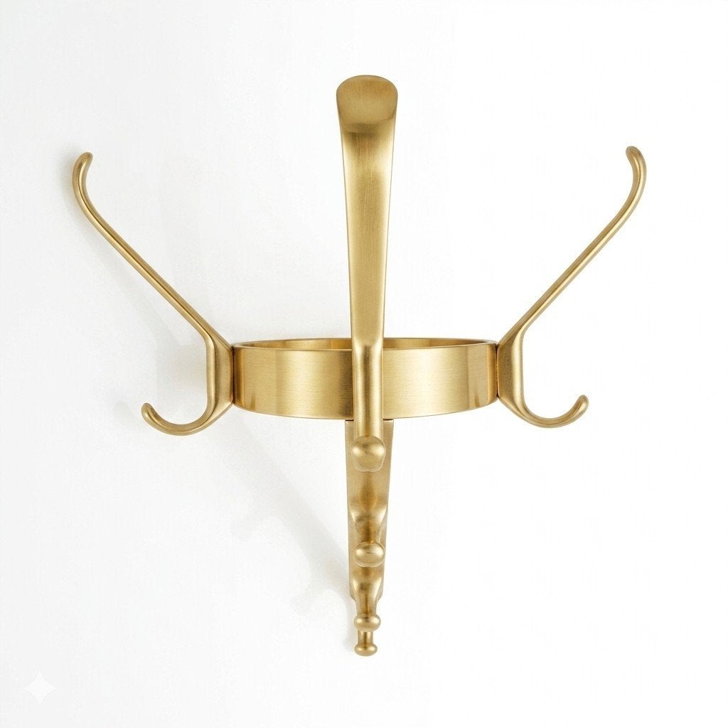 Goudkleurige Aluminium Kapstok Jaren '50 - Vintage Design, Huis en Inrichting, Woonaccessoires | Kapstokken, Wandkapstok, Kolibrivintagehal@gmail.com