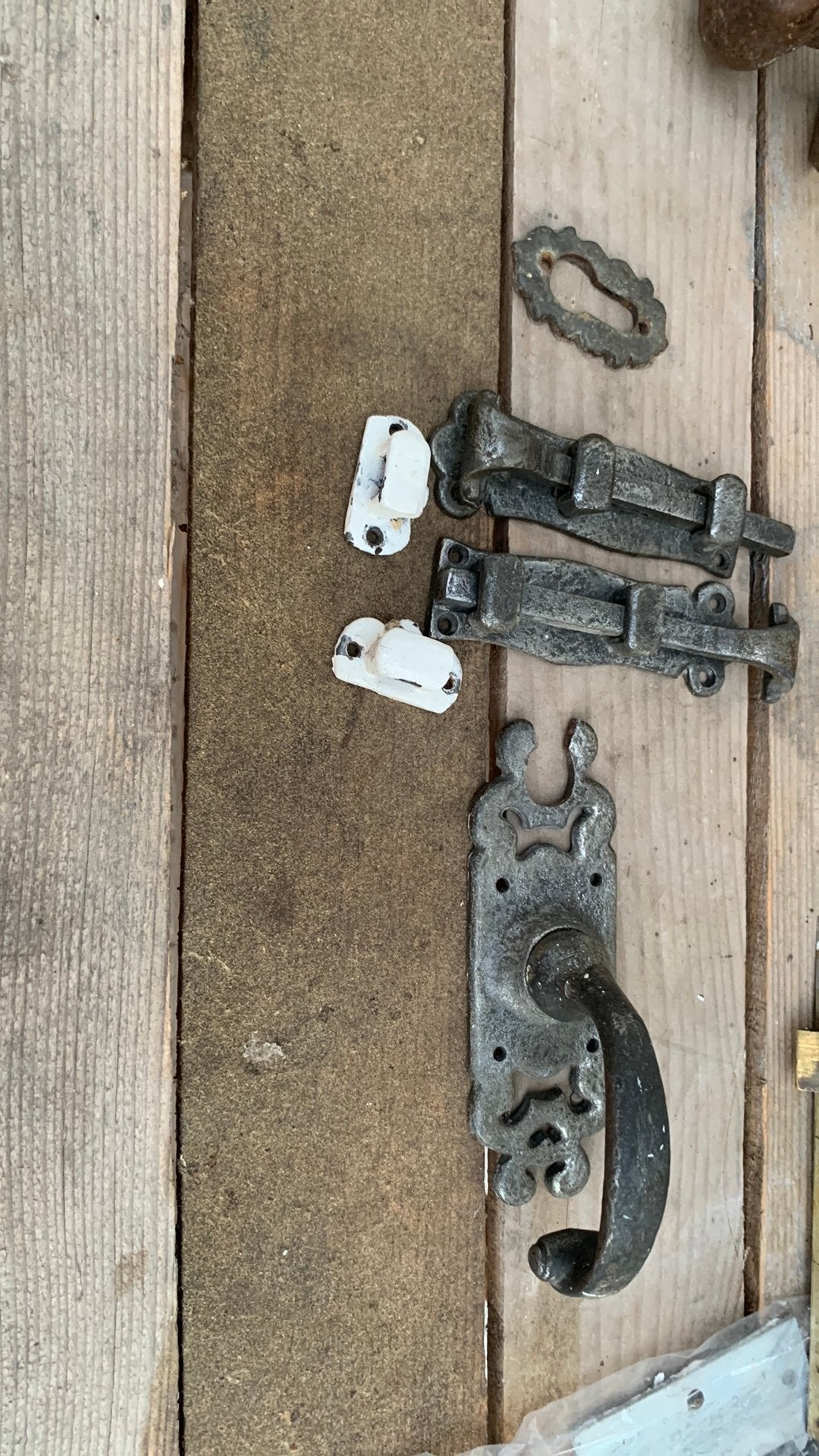Oud, antiek deurbeslag, Doe-het-zelf en Verbouw, Hang- en Sluitwerk, Ophalen of Verzenden, Gebruikt, Koper of Messing, Klink of Kruk