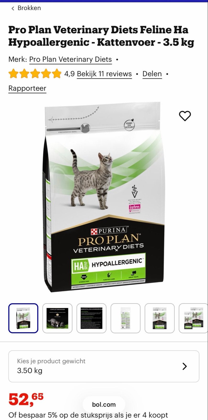 Pro plan purina hypoallergenic, Ophalen of Verzenden