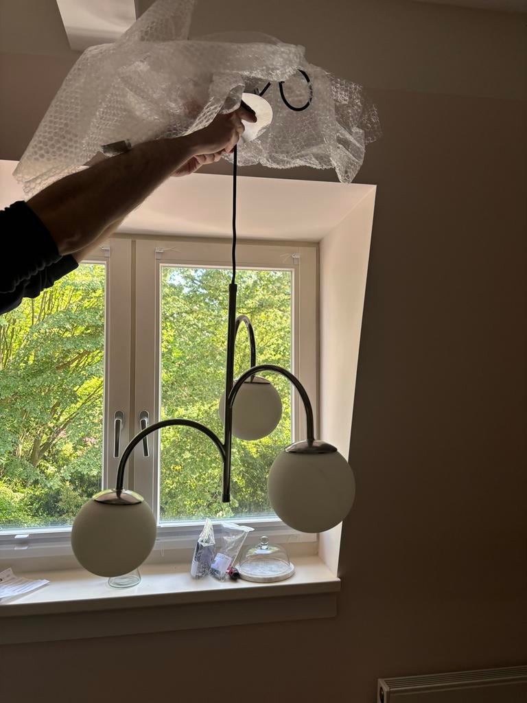 2x IKEA SIMRISHAMN Hanglamp, Ophalen, Zo goed als nieuw, Glas, 50 tot 75 cm
