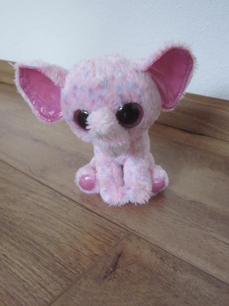 TY roze met blauwe stipjes pluche olifant Ellie knuffel, Overige karakters, Ophalen of Verzenden, Roze, Olifant