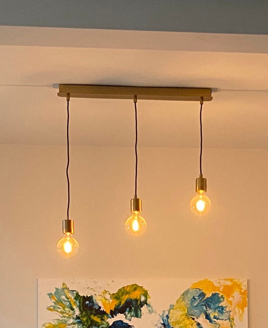 IKEA Skaftet 3 delige lamp (goud/zwart), Ophalen of Verzenden, Zo goed als nieuw, Metaal, E27 (groot)