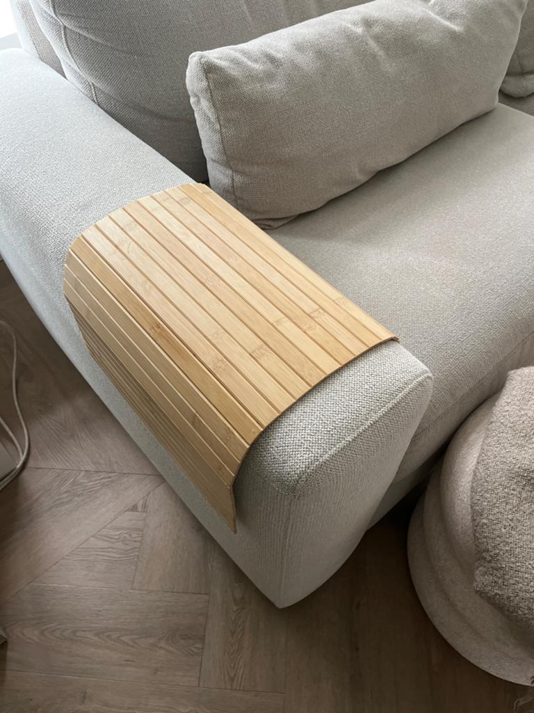 IKEA Rodeby bamboe armleuning dienblad, Hout, Beige, Ophalen of Verzenden, Zo goed als nieuw