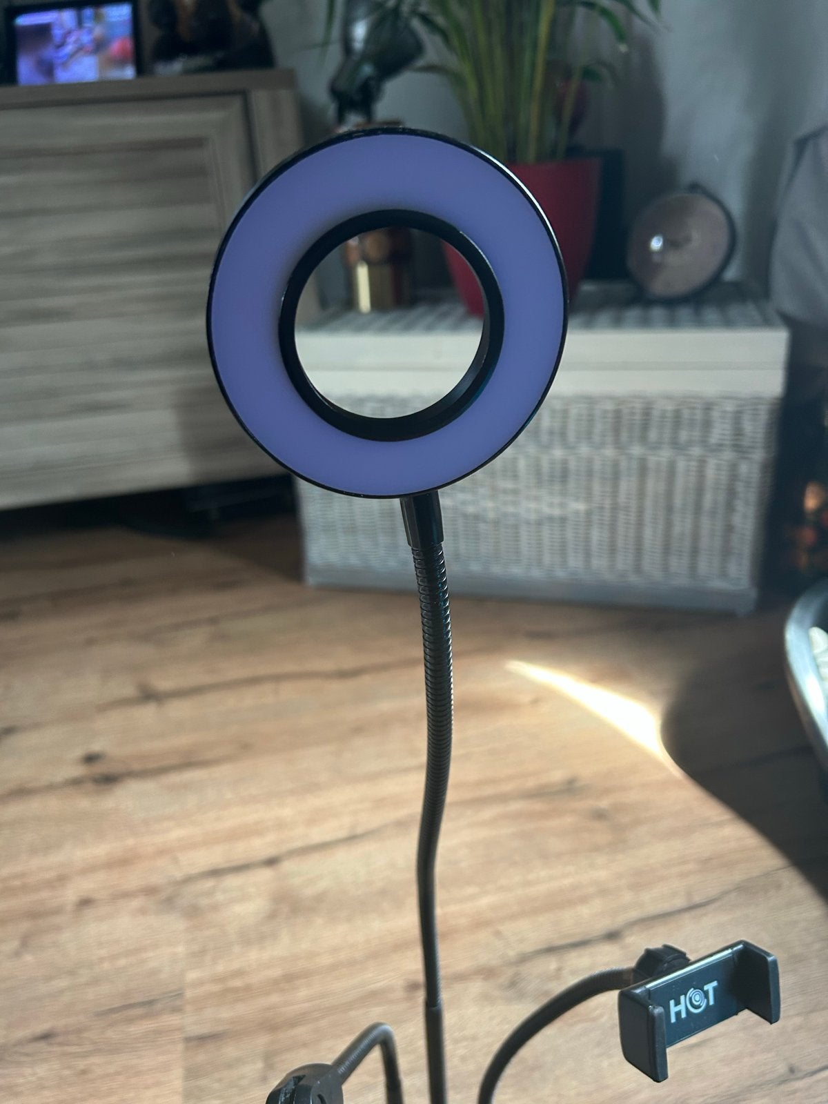 Ringlamp met telefoonhouders en flexibele armen, Overige merken, Belichting, Ophalen of Verzenden, Gebruikt