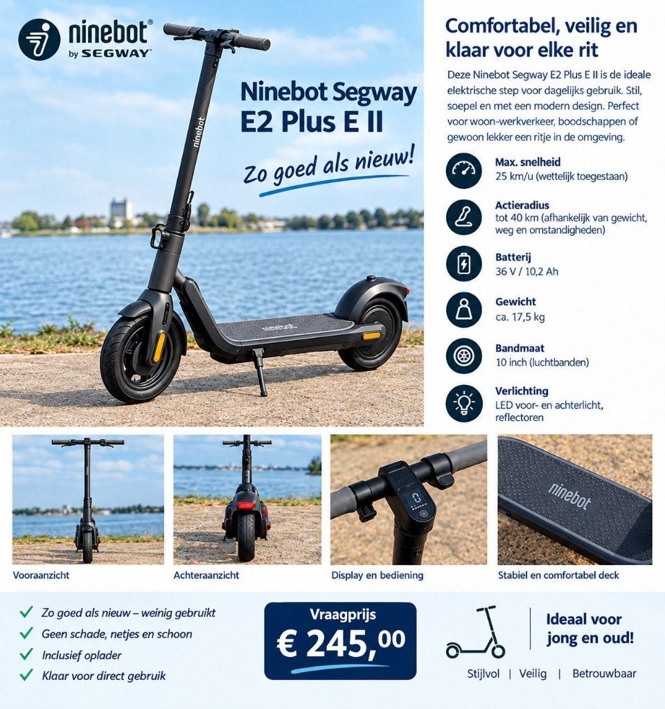 Electrische step Segway Ninebot E2, Ophalen, Zo goed als nieuw, Elektrische step (E-scooter), Segway Ninebot