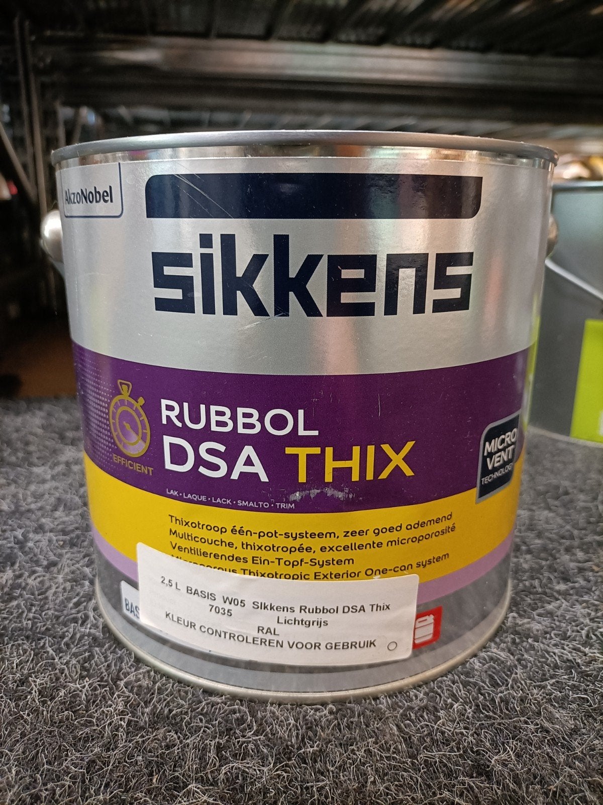 Sikkens Rubbol DSA Thix Lak - Ral 7035 - Lichtgrijs 2.5L, Nieuw, Ophalen of Verzenden, Lak, Grijs
