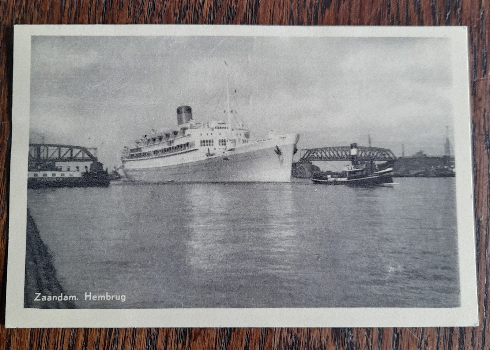 ansichtkaart Zaandam Hembrug 1953 - Schip, Ophalen of Verzenden, 1940 tot 1960, Gelopen, Noord-Holland