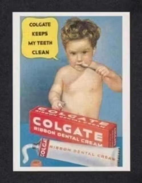 Reclamekaart Colgate Keeps My Teeth Clean, Baby., Ophalen of Verzenden, Zo goed als nieuw