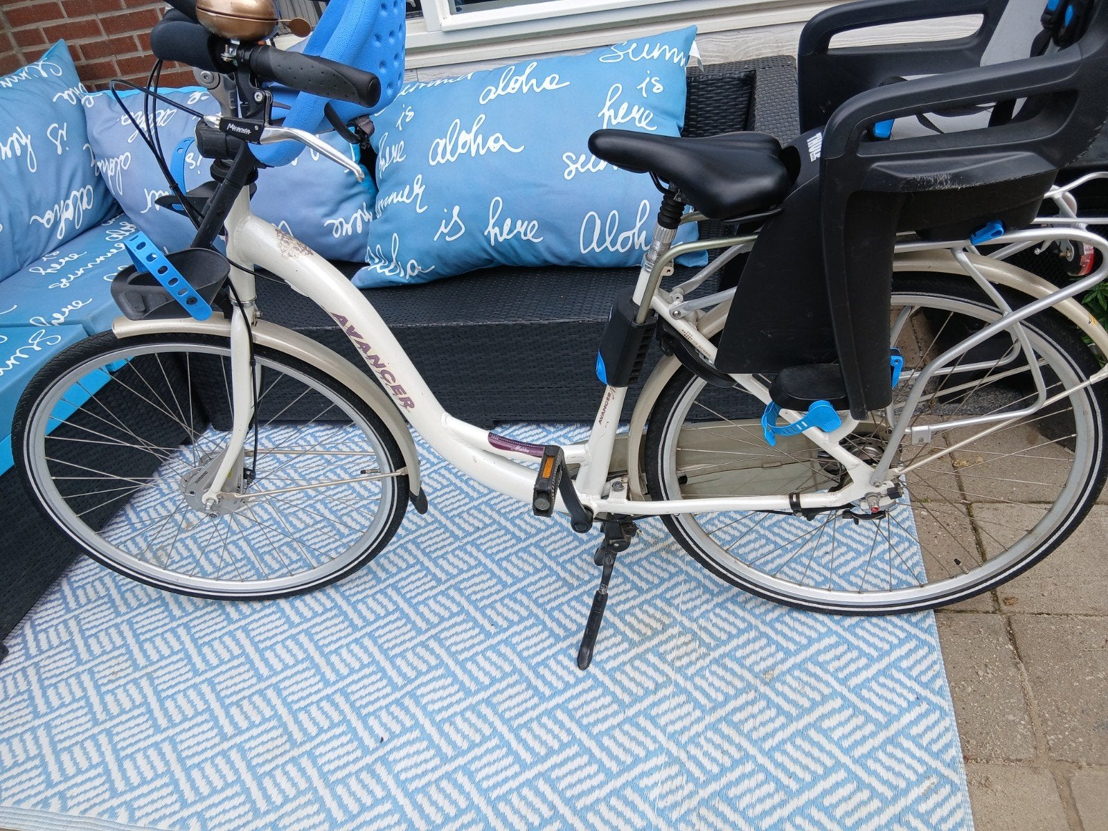 Mammafiets met kinderzitjes, Fietsen en Brommers, Fietsen | Dames | Damesfietsen, Trommelrem, Ophalen, Overige merken, 53 tot 56 cm