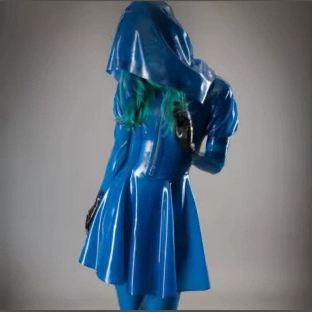 Latex jurk met cap, tm 3XL, Kleding | Dames, Jurken, Verzenden, Nieuw, Boven de knie