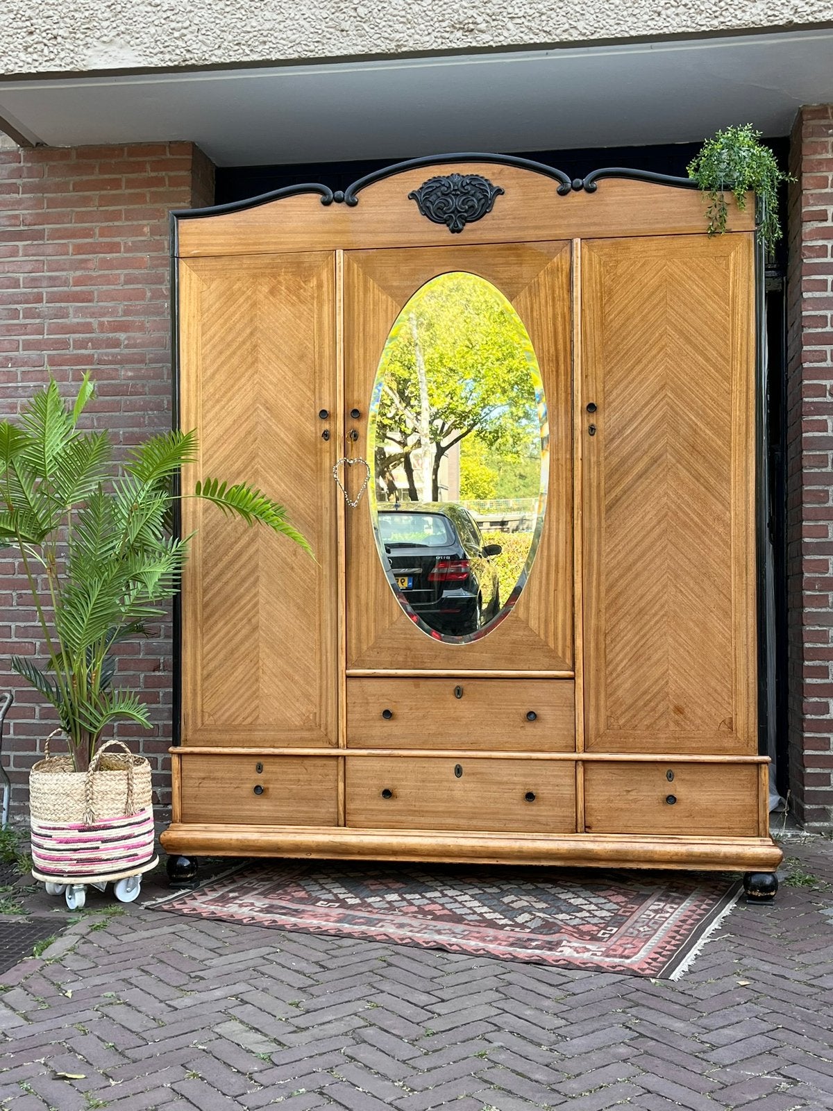 Mooie ruime antieke Art Deco kledingkast, Huis en Inrichting, Kasten | Kledingkasten, Ophalen of Verzenden, Zo goed als nieuw