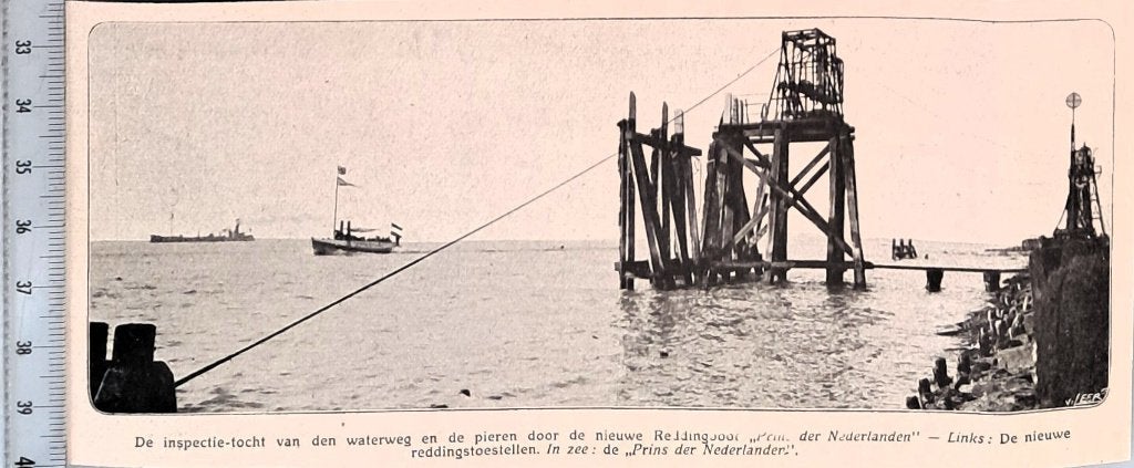 Redding 1909; reddingsboot Prins der Nederlanden op zee, Verzenden, Voor 1940, Gebruikt, Overige onderwerpen