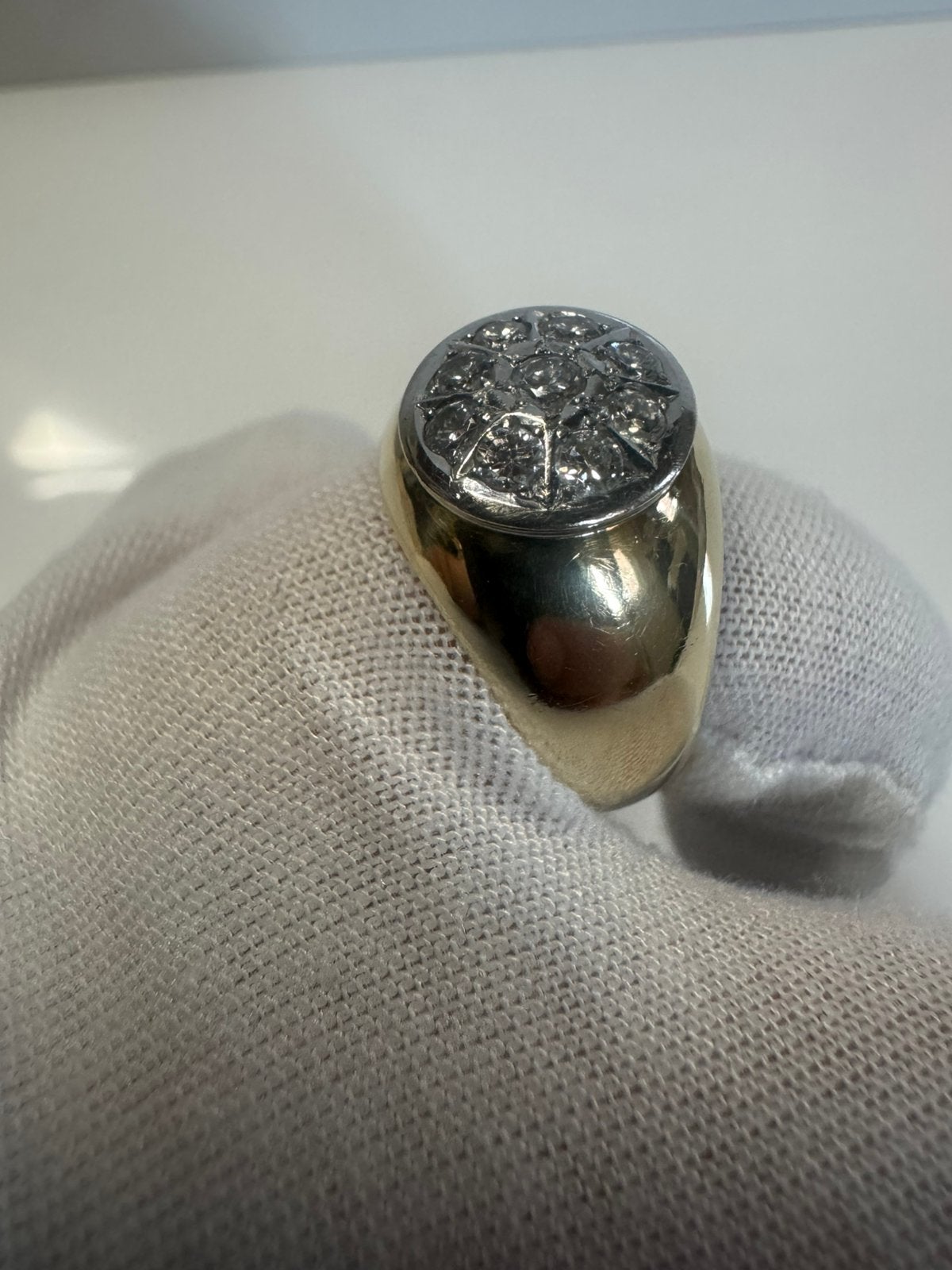 Gouden Ring met briljant, 18 tot 19, Ophalen of Verzenden, Zo goed als nieuw, Dame