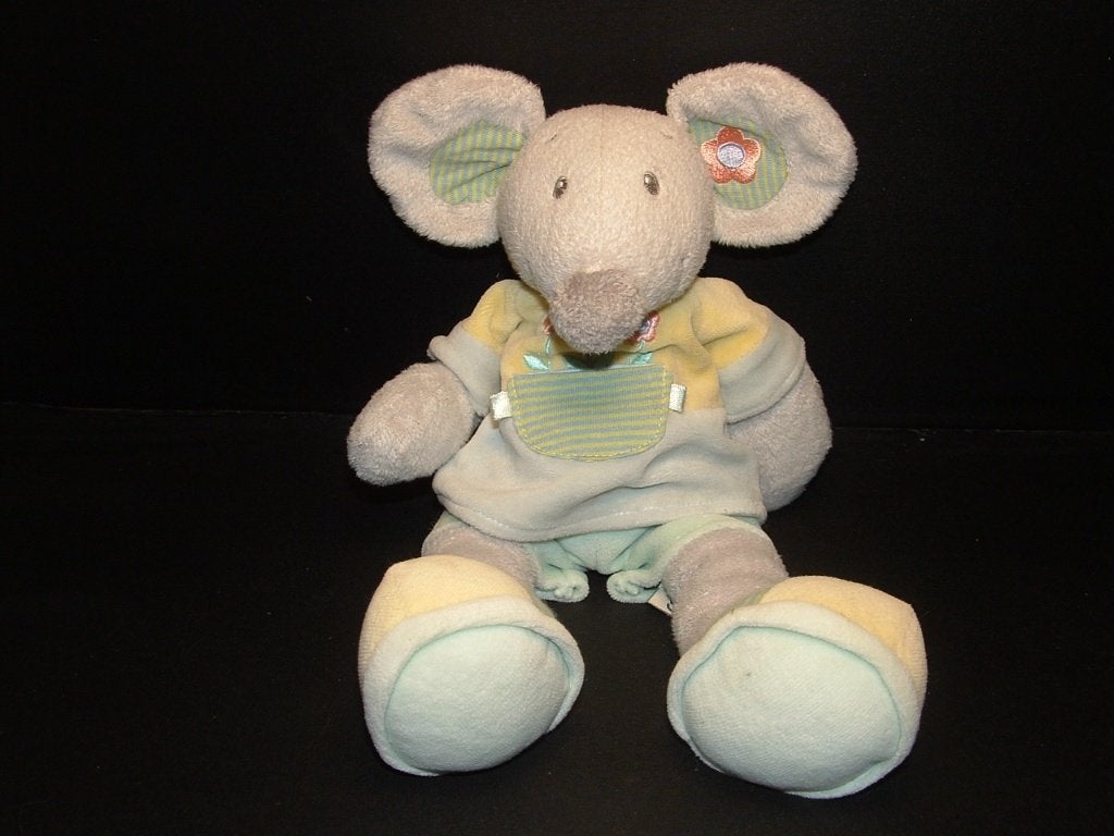 NICOTOY MUIS SPITSY MUZIEKDOOS VELOURS GRIJS MET, Kinderen en Baby's, Verzenden, Nieuw, Overige typen
