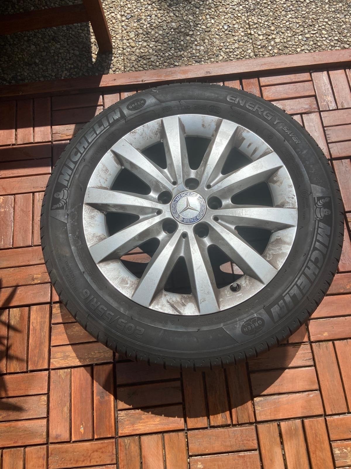 Mercedes-Benz 16 inch velgen met Michelin zomerbanden, Gebruikt, 16 inch, Banden en Velgen, Personenwagen