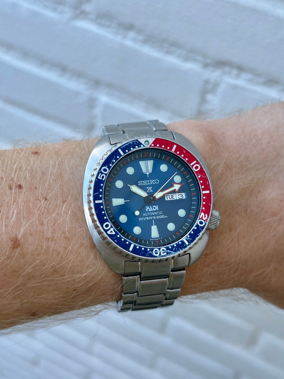 Seiko Prospex Turtle Padi Special 4R36-05H0 Herenhorloge, Gebruikt, Staal, Polshorloge, Ophalen of Verzenden