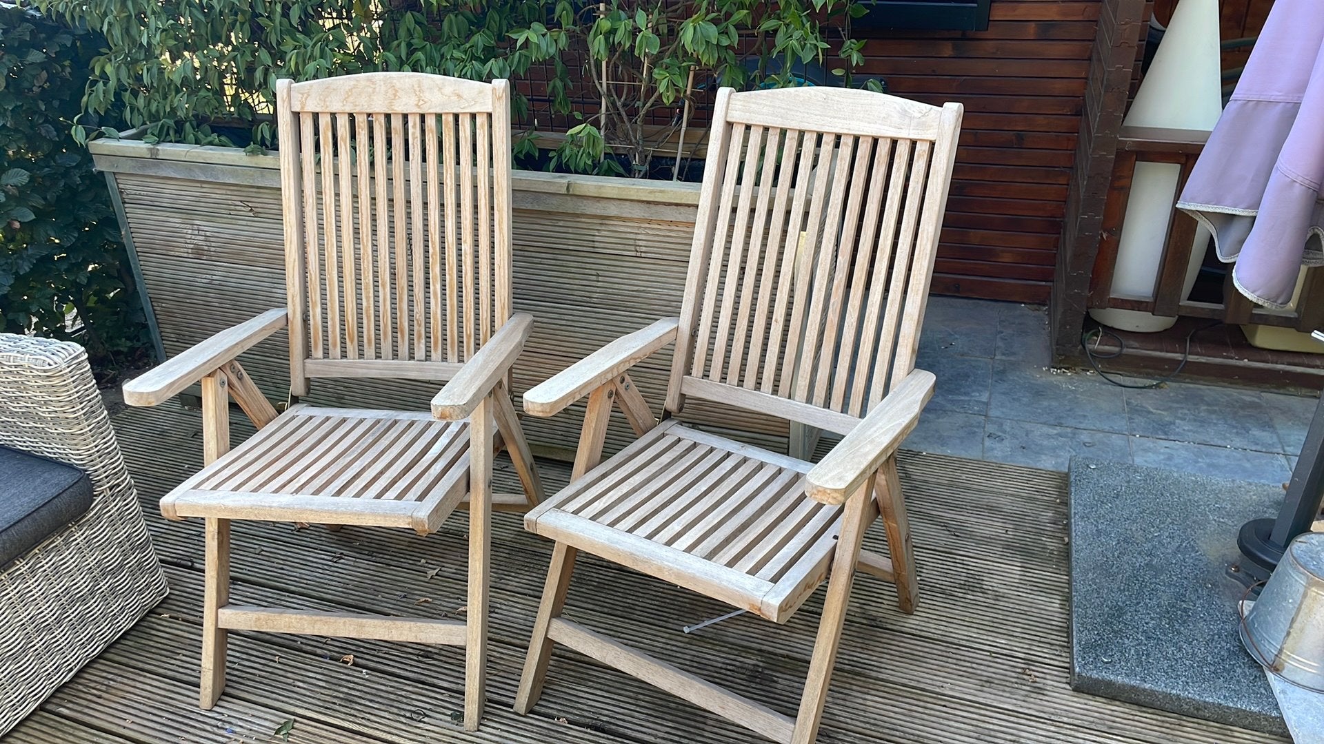 2 Houten tuinstoelen Bois le Duc, Ophalen, Zo goed als nieuw, Hout