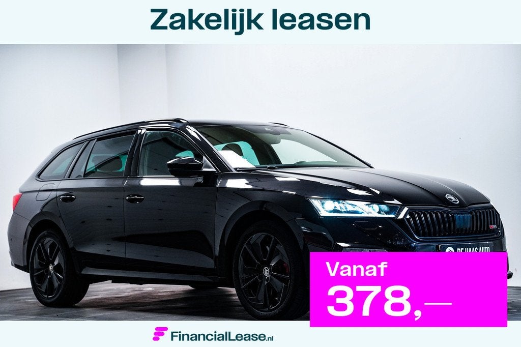 Skoda Octavia Combi 1.4 TSI RS iV PHEV 245pk|Matrix|Headup|E, Gebruikt, 4 cilinders, Zwart, Hybride Elektrisch/Benzine