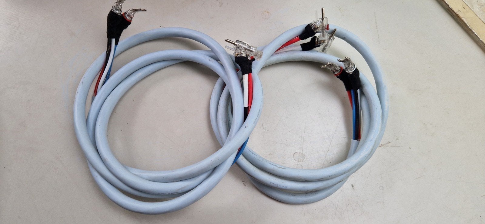 Supra Quadrax speakerkabel 2x 2.75m. WBT AG pluggen., Ophalen of Verzenden, Gebruikt, 2 tot 5 meter, Luidsprekerkabel