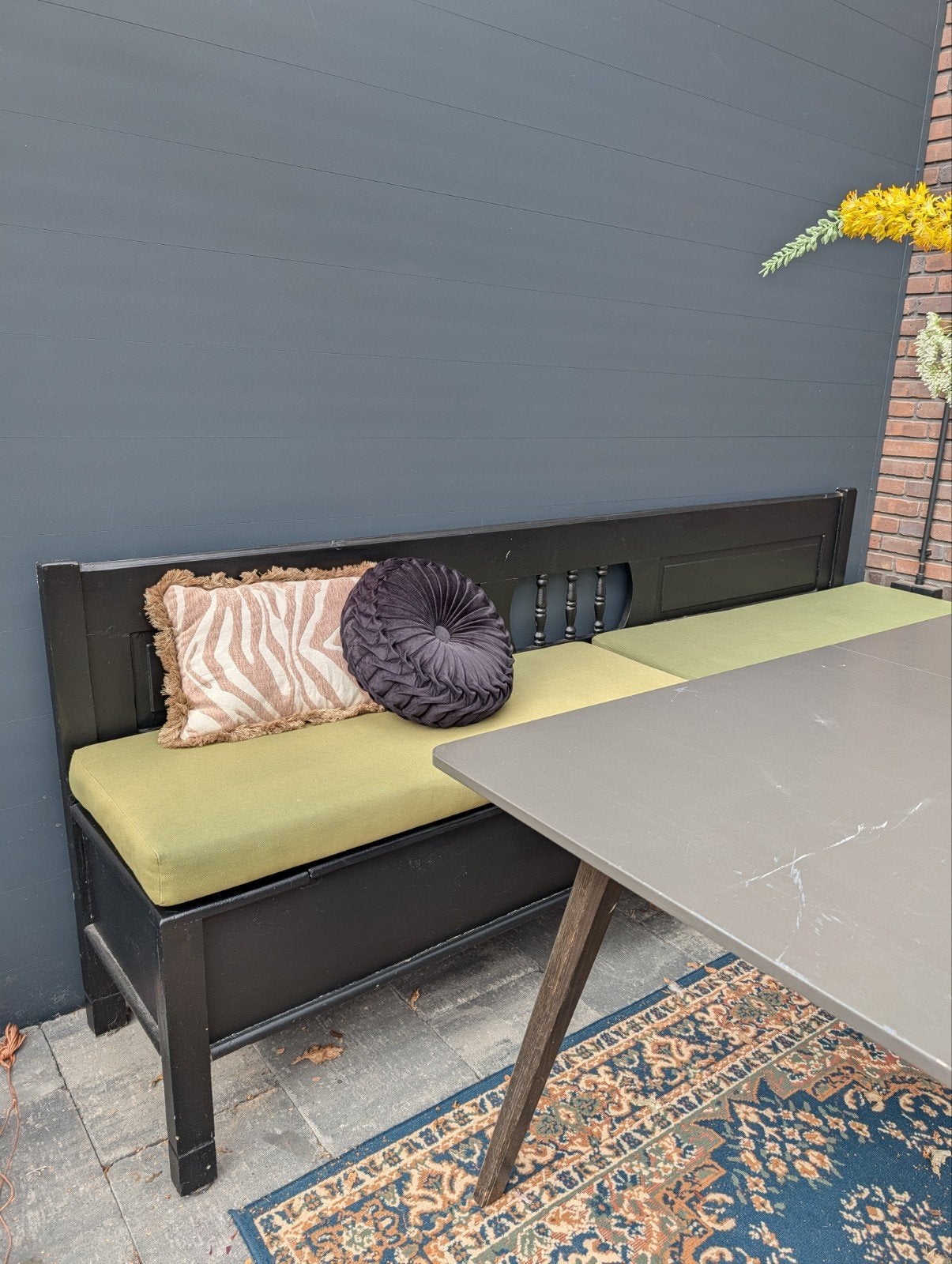 Mooie klepbank met kussens, Ophalen, Gebruikt, Hout