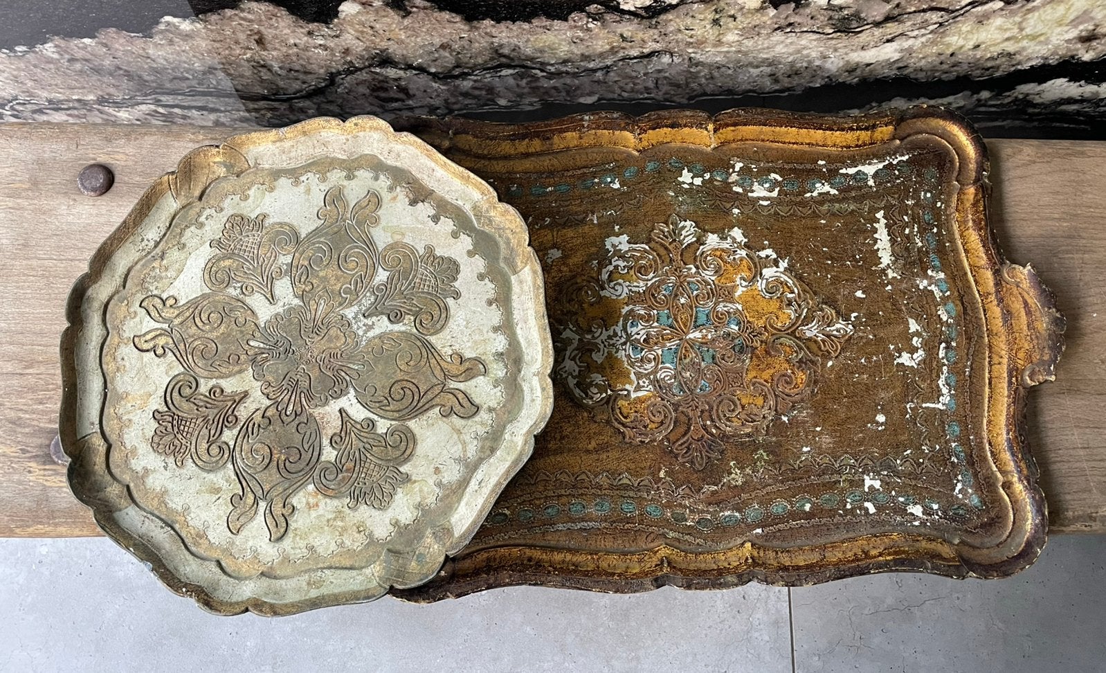 2 Italiaans barok dienblad dienbladen, Ophalen of Verzenden