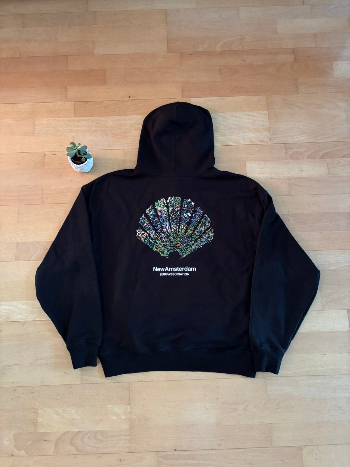 New Amsterdam Surf Association Hoodie Backprint Zwart XL, Ophalen of Verzenden, Zo goed als nieuw, Maat 56/58 (XL), Zwart