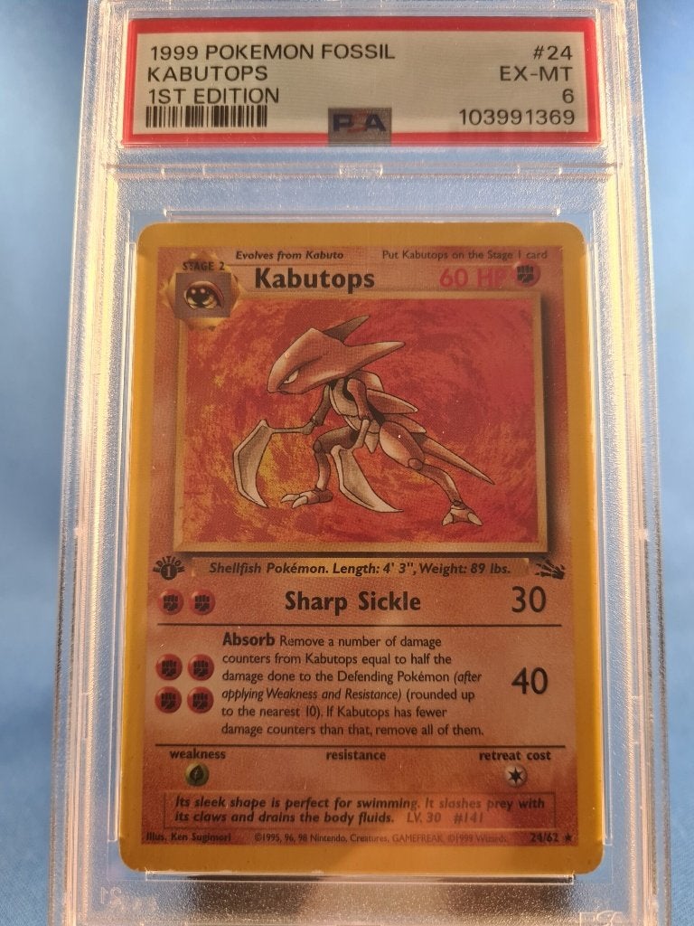 Kabutops 24/62 - Fossil (1st edition) (PSA 6), Verzenden, Gebruikt