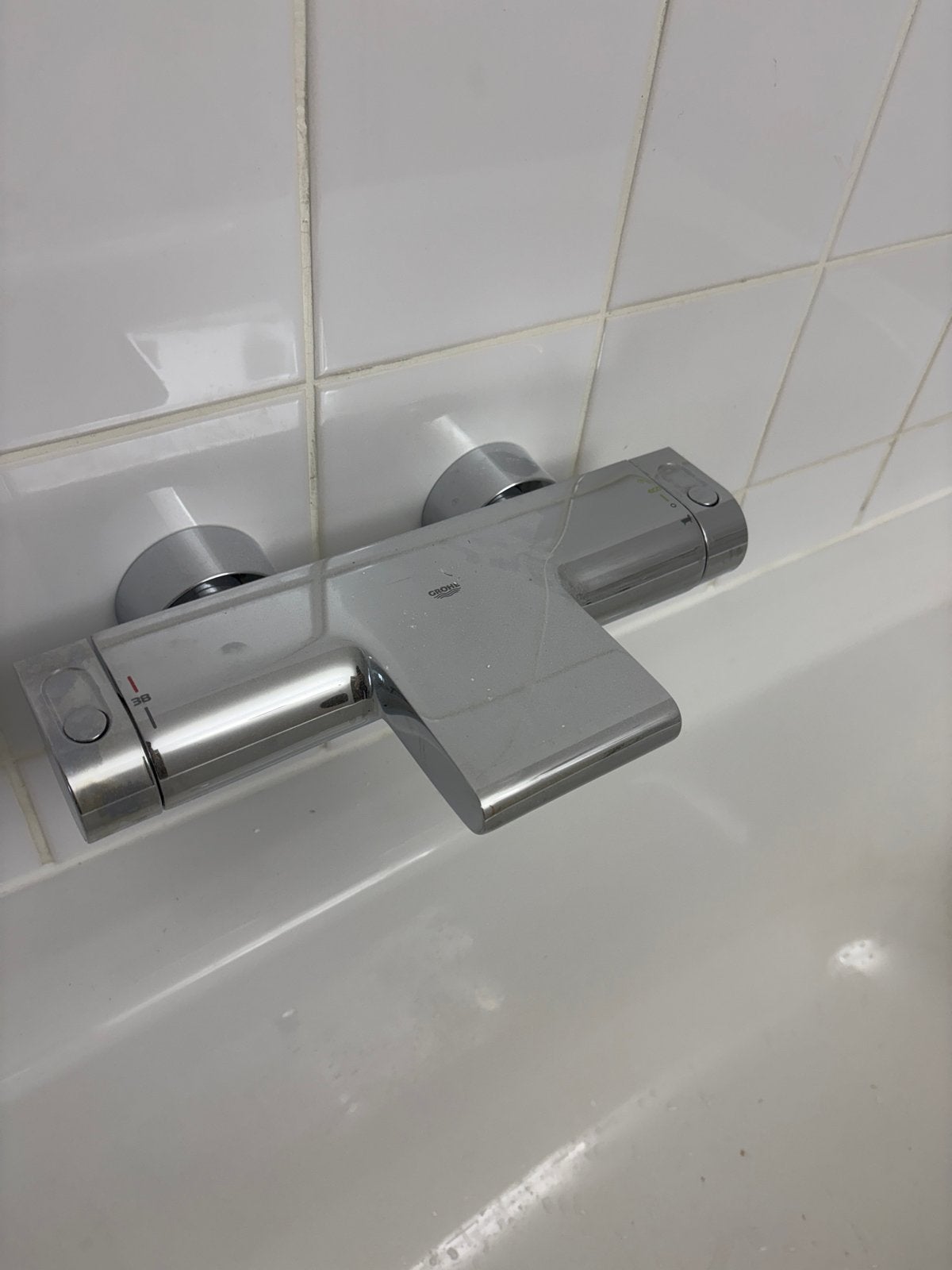 Grohe thermostaatkraan voor bad en of douche, Ophalen of Verzenden, Gebruikt, Chroom, Kraan