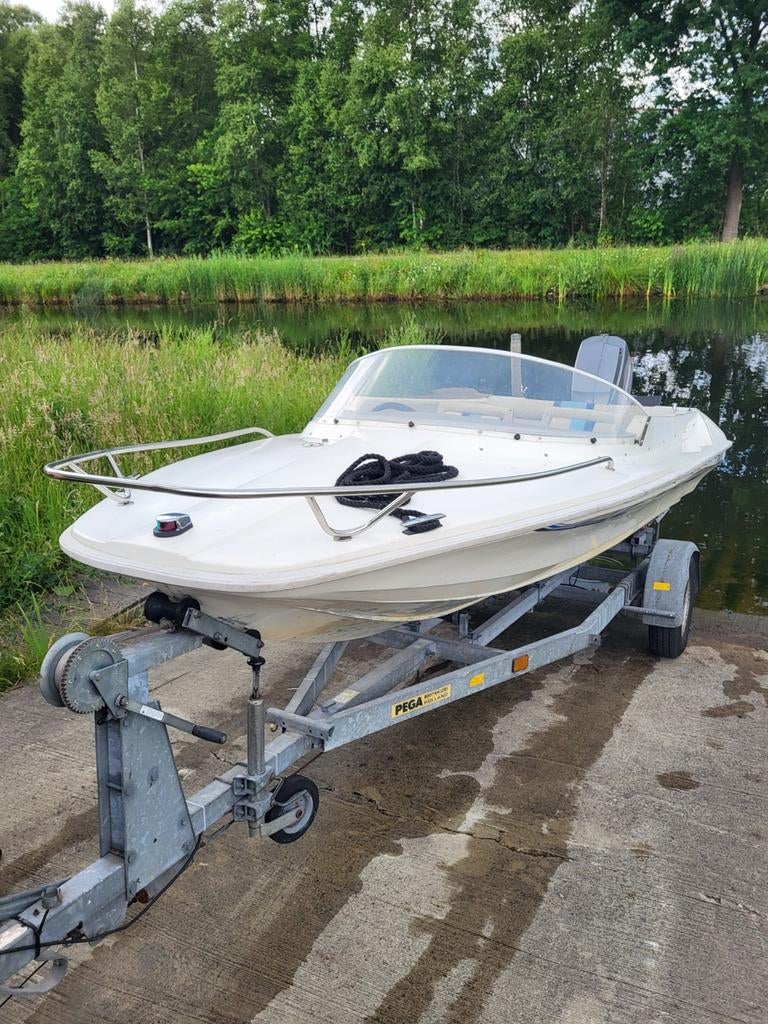 Shakespeare 480 Speedboot - 75 PK Mariner + Boottrailer, Ophalen, Gebruikt, 70 tot 120 pk, 3 tot 6 meter