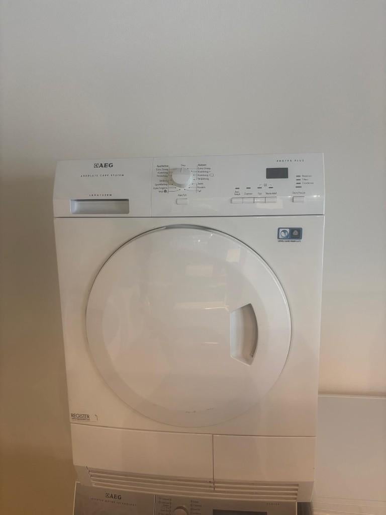 Gebruikte AEG warmtepompdroger 7 kg, Witgoed en Apparatuur, Wasdrogers, Ophalen, 6 tot 8 kg, Gebruikt, Voorlader