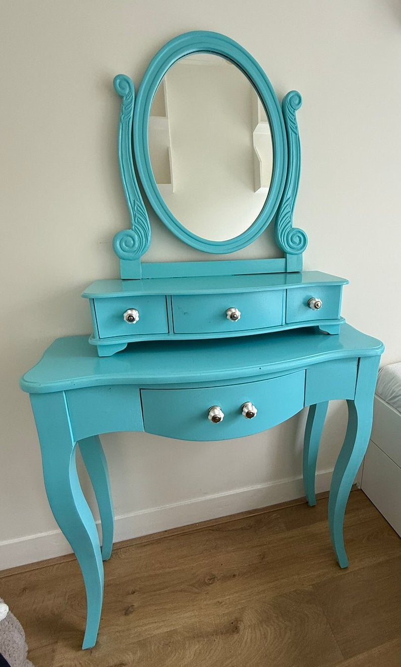 Kaptafel (2 delen) turqoise/ aqua, Huis en Inrichting, Ophalen, Zo goed als nieuw, 50 tot 100 cm, 150 tot 200 cm