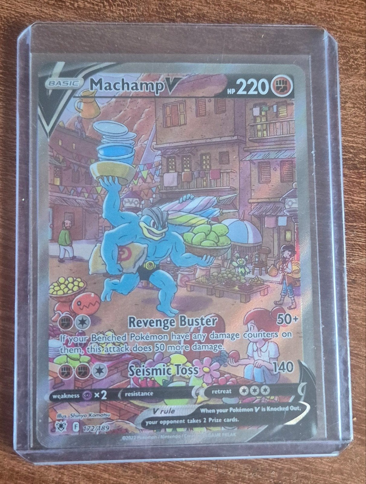 Pokemonkaart Machamp V - Zelf Gepackt - Nieuwstaat, Ophalen of Verzenden, Zo goed als nieuw, Losse kaart, Foil