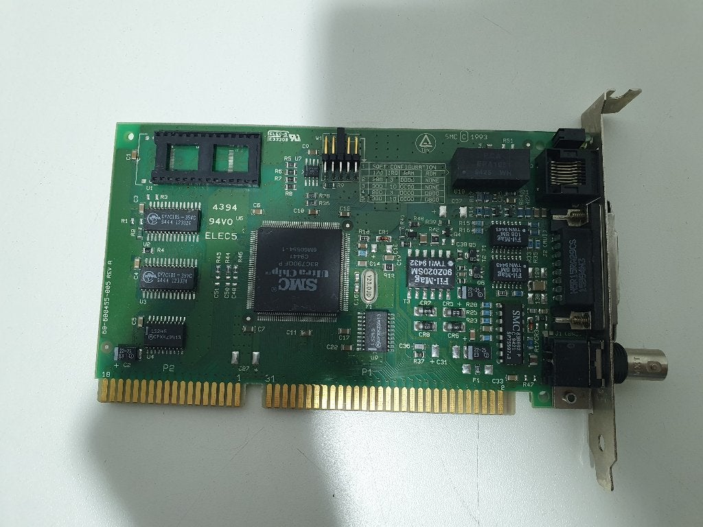 SMC UltraChip 83C790QF ISA Netwerkkaart RJ45 / BNC / AUI, Computers en Software, Intern, ., SMC Networks, Ophalen of Verzenden