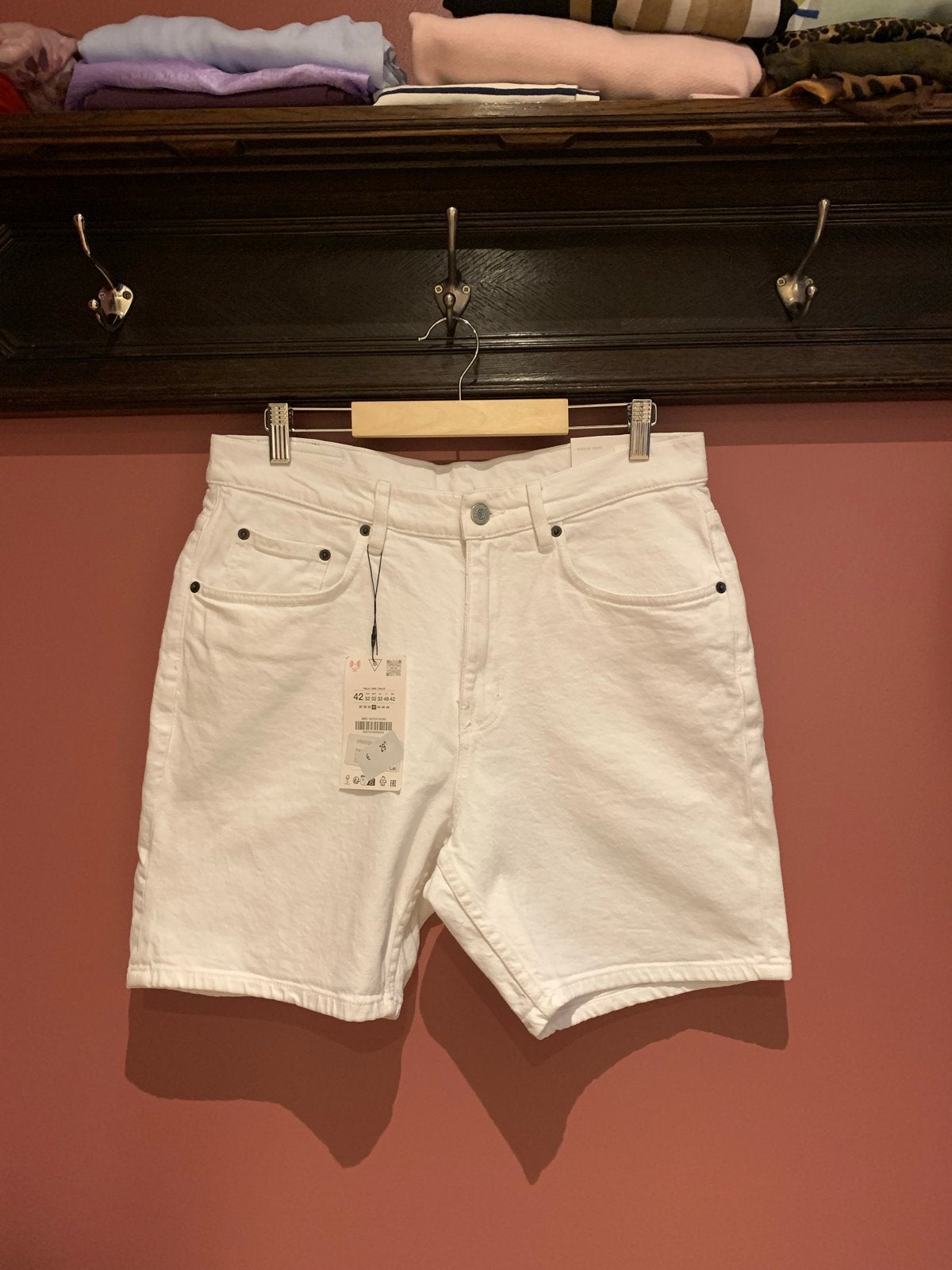 Nieuw met kaartje•Zara witte denim shorts•Maat 42•Heren!, Zara, Maat 48/50 (M), Wit, Nieuw