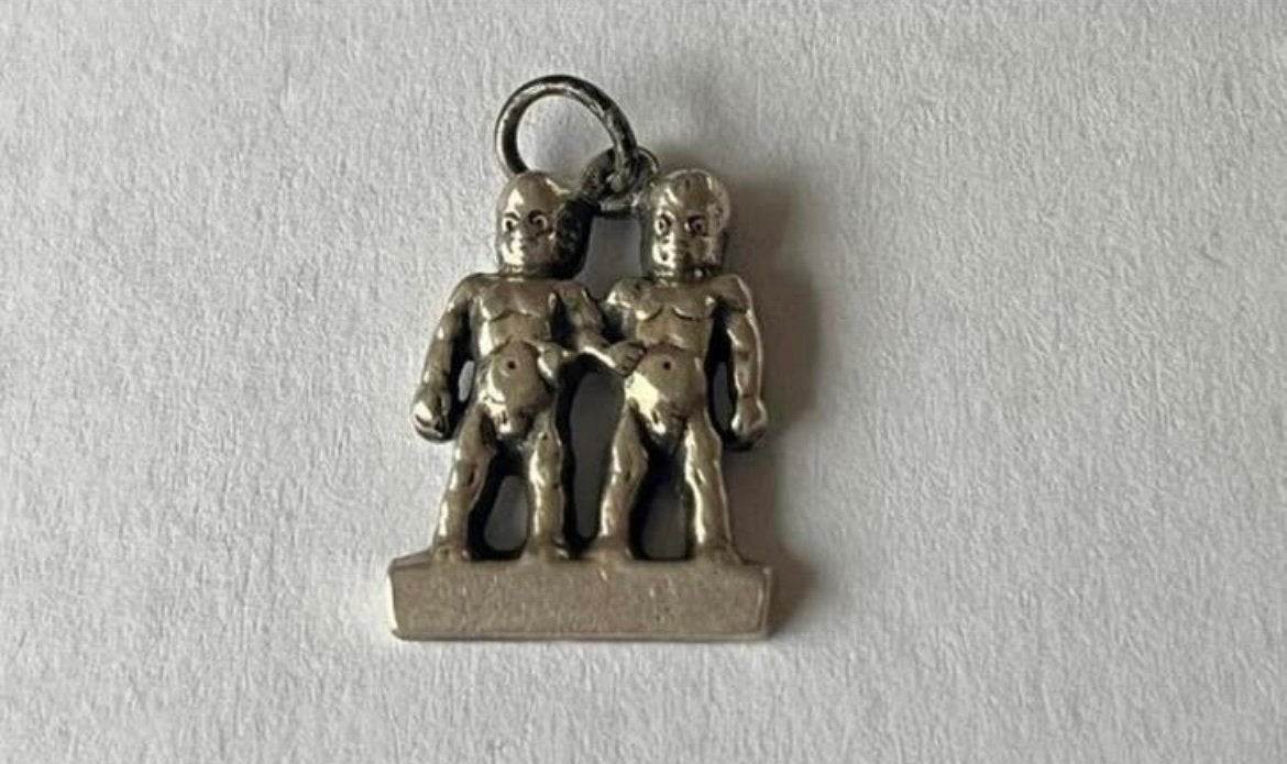 TWEELING STERRENBEELD kettinghanger, Verzenden, Zo goed als nieuw, Zilver, Kruis of Symbool