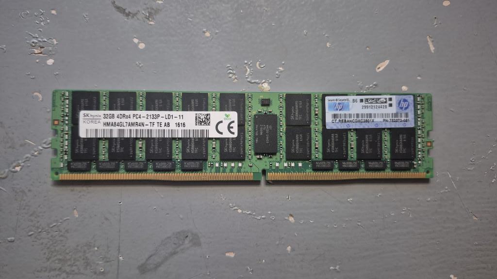 HP 32GB (1x32GB) DDR4 2133MHz RAM, Computers en Software, Hewlett Packard Enterprise, 32 GB, Contact.hpe@hpe.com, DDR4