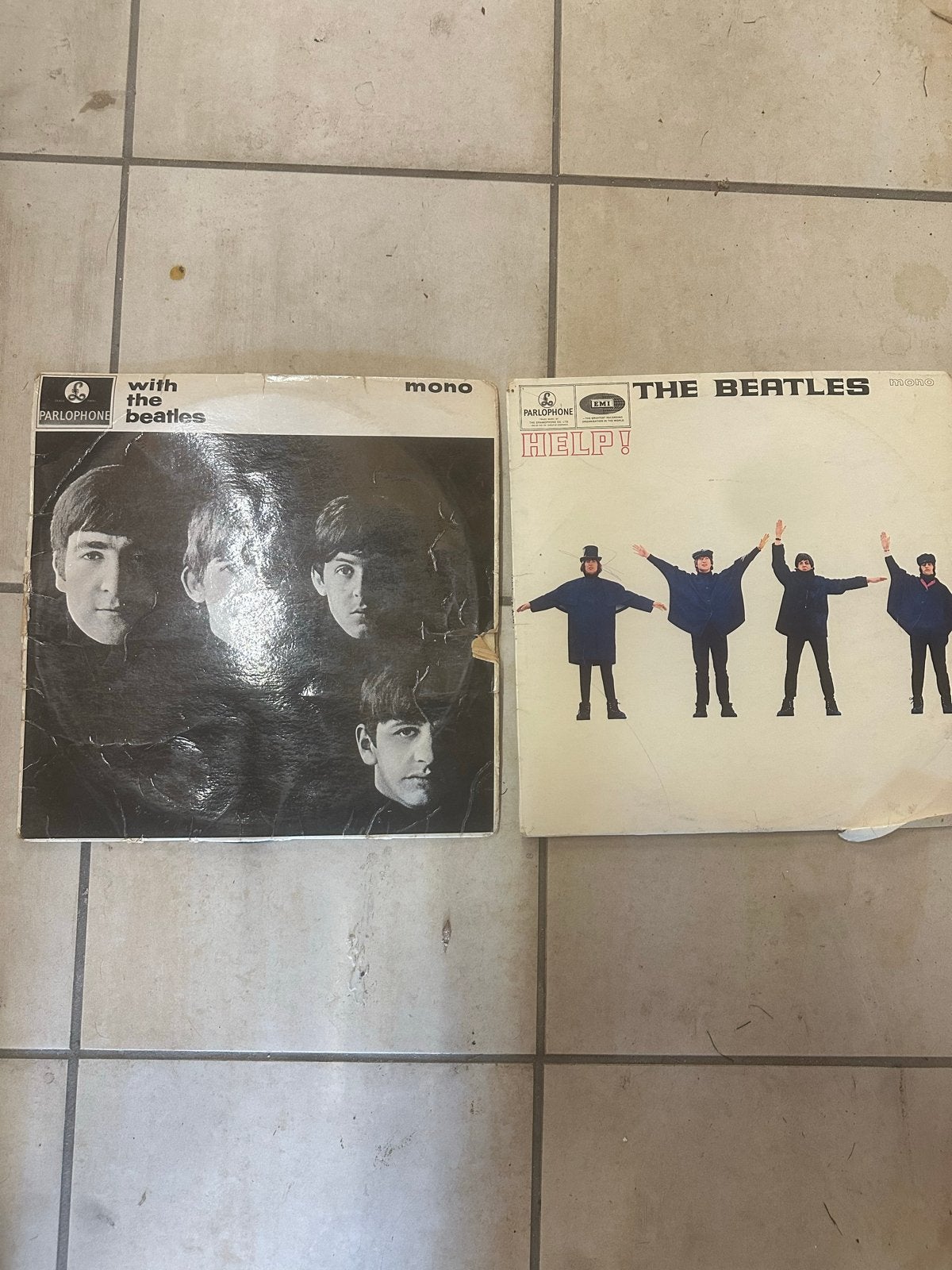 The Beatles - With The Beatles & Help! (2 LP's), LP, Gebruikt, Pop, Originele persing